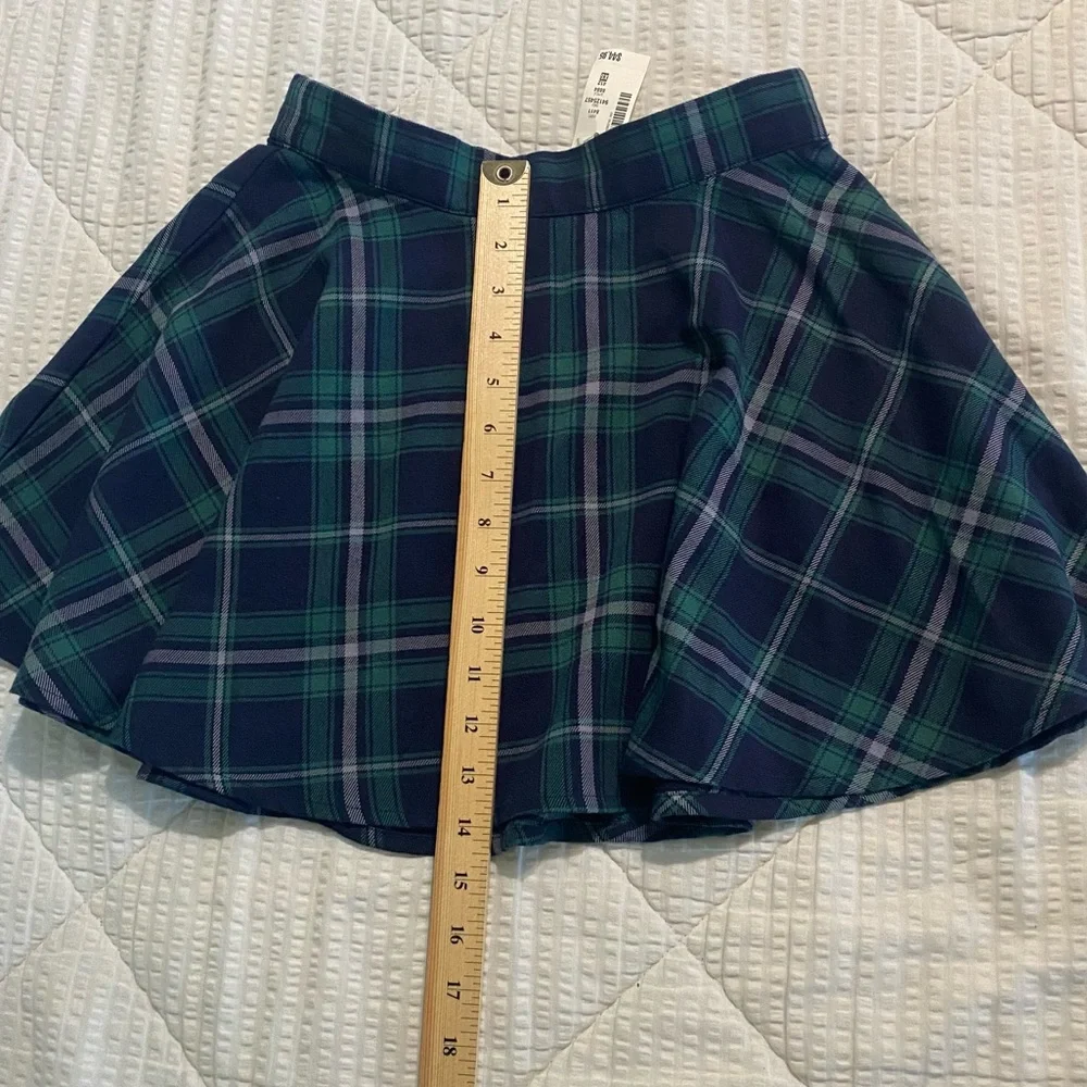 Aeropostale Green Tartan Plaid High-Waisted Y2K Flounce Skirt XS